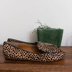 Tory Burch Benton Perfect Willa Leopard Print Calf Hair Loafer Flats Size 7